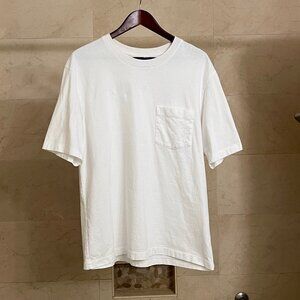 Uniqlo Oversized Pocket Crew Neck Half-Sleeve T-Shirt, white, size M